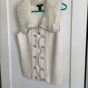 Cute white vest - cozy too!